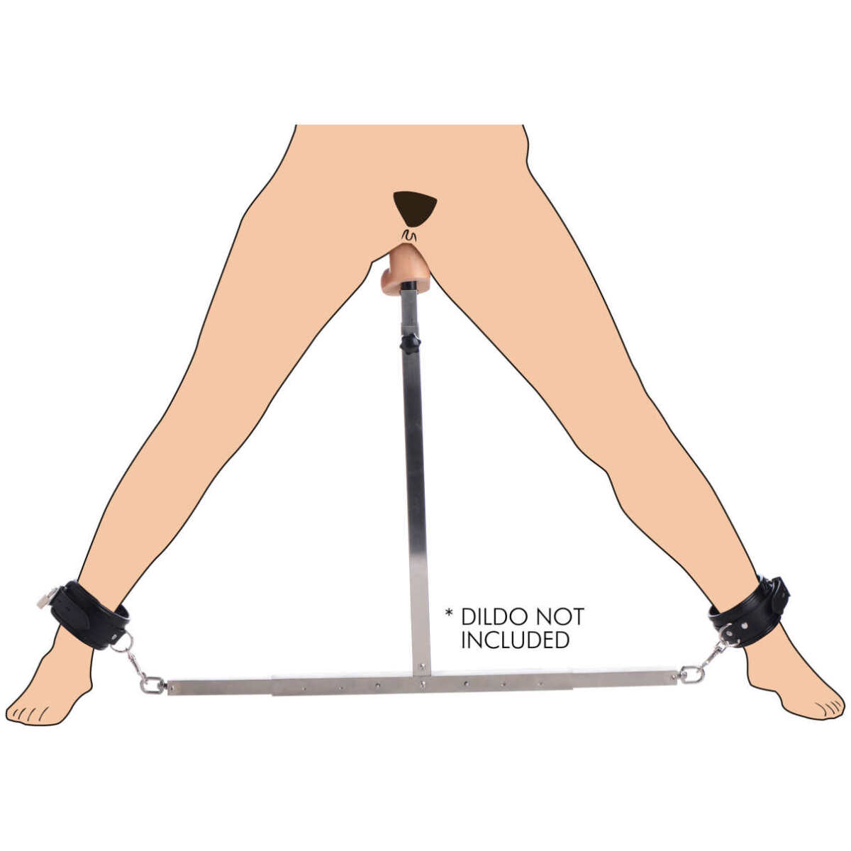 Squat Anal Impaler with Spreader Bar and Cuffs