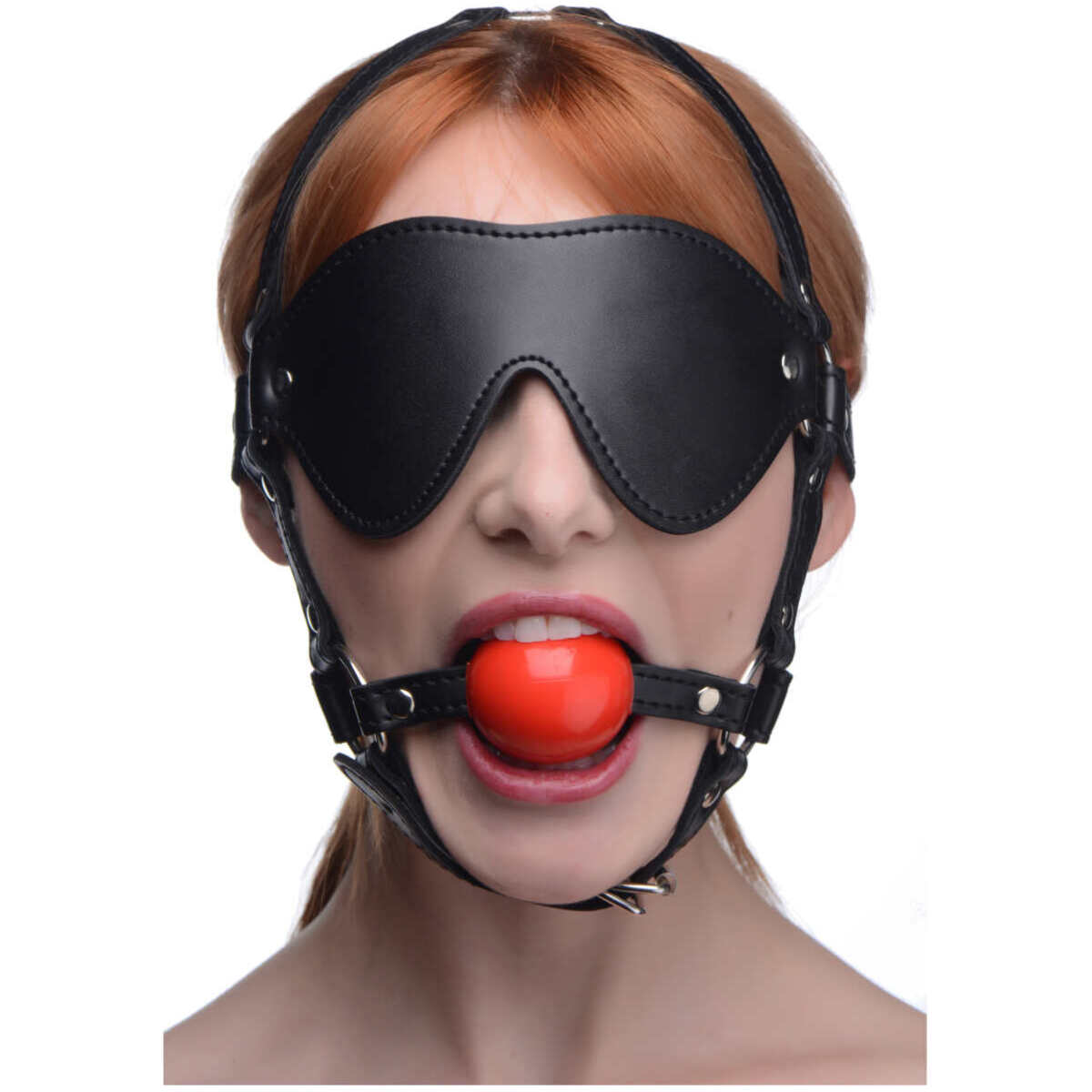 Blindfold Harness and Red Ball Gag