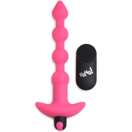 Remote Control Vibrating Silicone Anal Beads - Pink - Image 4
