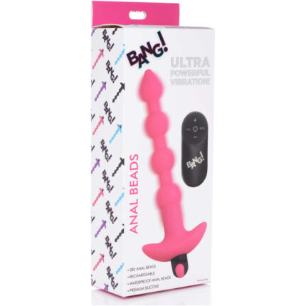 Remote Control Vibrating Silicone Anal Beads - Pink - Image 7