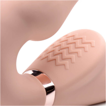 Ergo-Fit Twist Inflatable Vibrating Silicone Strapless Strap-on - Beige - Image 5