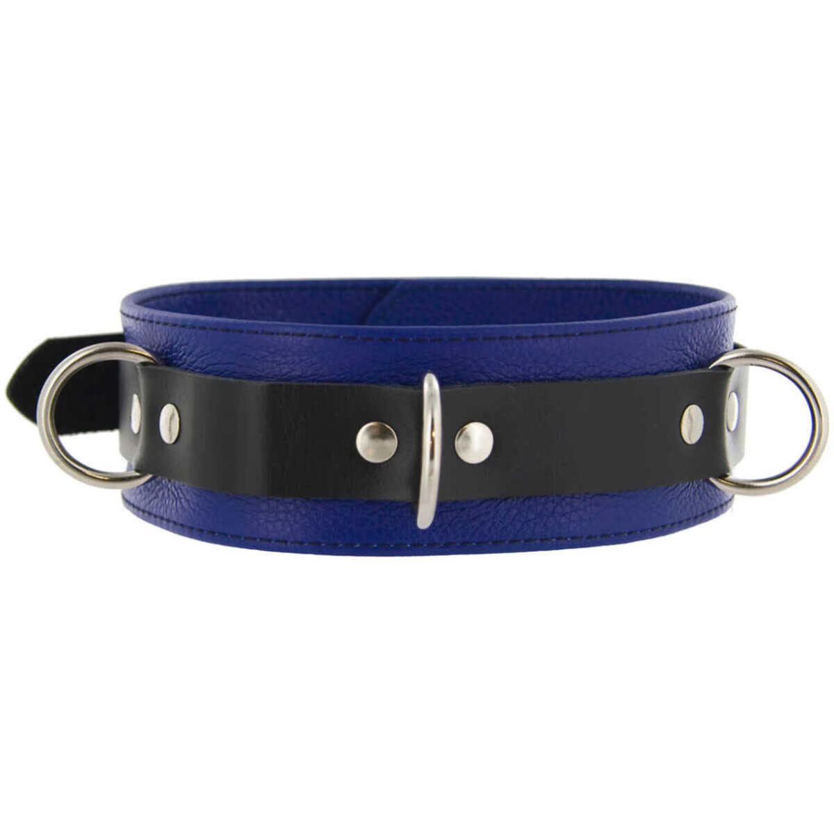 Strict Leather Deluxe Locking Collar - Blue and Black