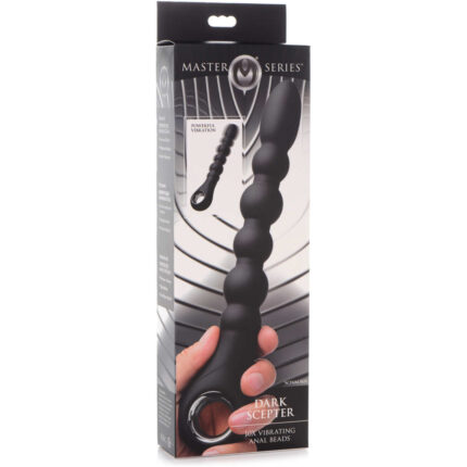 Dark Scepter 10X Vibrating Silicone Anal Beads - Image 5