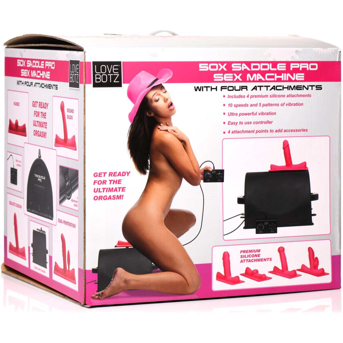 LoveBotz 50X Saddle Pro Sex Machine With 4 Attachments For Sale On » HD Sex  Toys