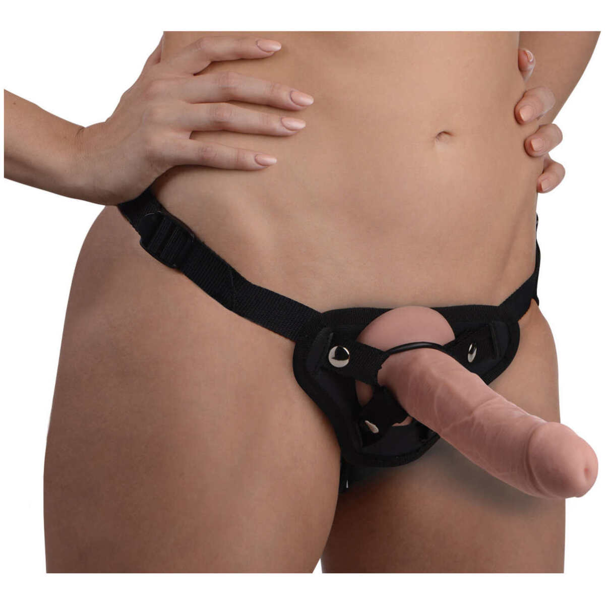 Brazen 8 inch Silicone Dildo with Harness