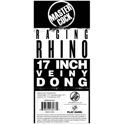 Raging Rhino 17 Inch Veiny Dildo - Black - Image 4
