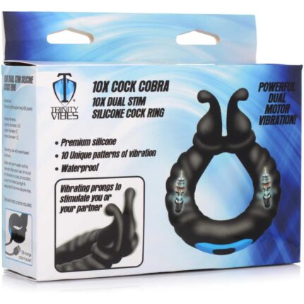 10X Cobra Dual Stimulation Silicone Cock Ring - Image 7