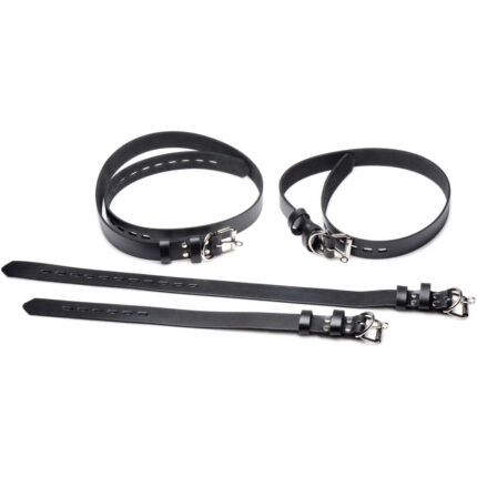 4 Pack Leather Locking Bondage Straps - Image 3