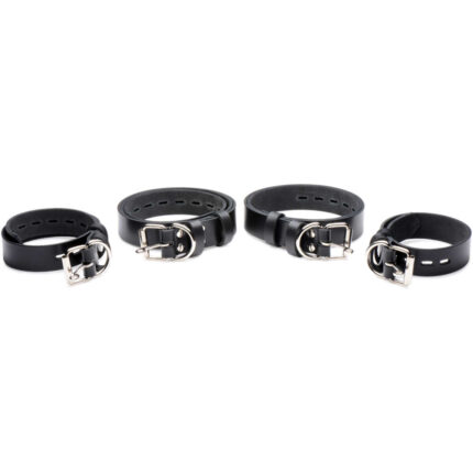 4 Pack Leather Locking Bondage Straps - Image 4