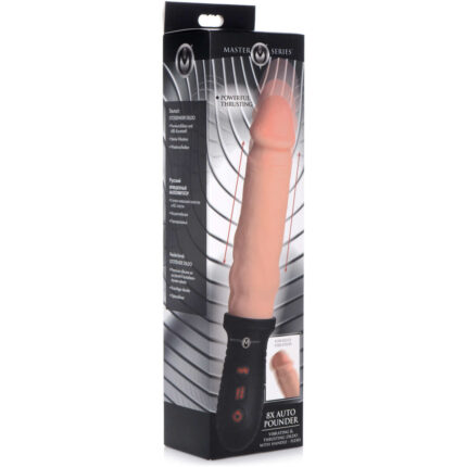 8X Auto Pounder Vibrating and Thrusting Dildo with Handle - Beige - Image 6