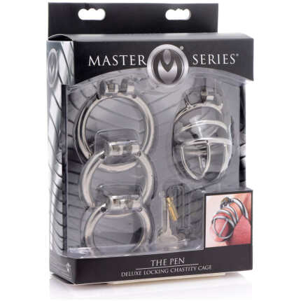 The Pen Deluxe Stainless Steel Locking Chastity Cage - Image 5