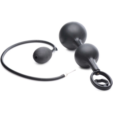 Devils Rattle Inflatable Silicone Anal Plug with Cock and Ball Ring - Image 7