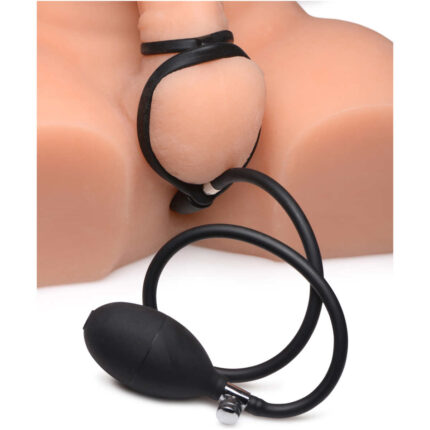 Devils Rattle Inflatable Silicone Anal Plug with Cock and Ball Ring - Image 4