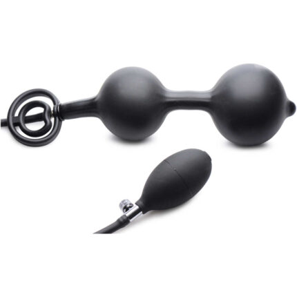 Devils Rattle Inflatable Silicone Anal Plug with Cock and Ball Ring - Image 9