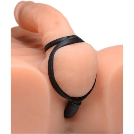 Devils Rattle Inflatable Silicone Anal Plug with Cock and Ball Ring - Image 5