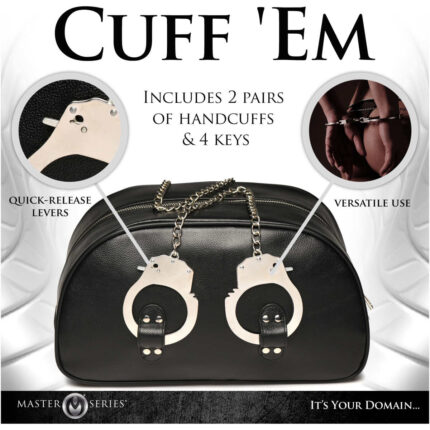 Cuffed and Loaded Travel Bag with Handcuff Handles - Image 4