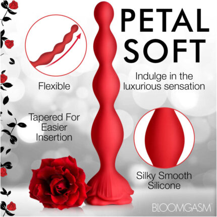 9X Beaded Bloom Silicone Rose Vibrator - Image 3