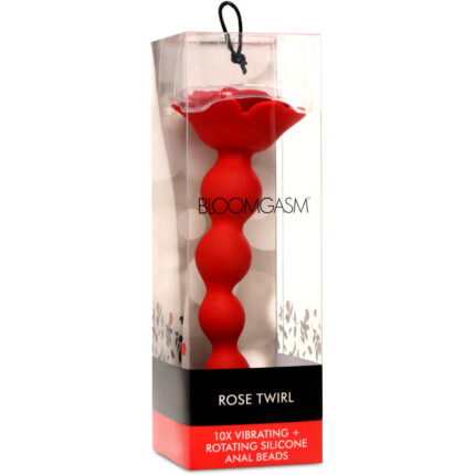 10X Rose Twirl Vibrating and Rotating Silicone Anal Beads - Image 9