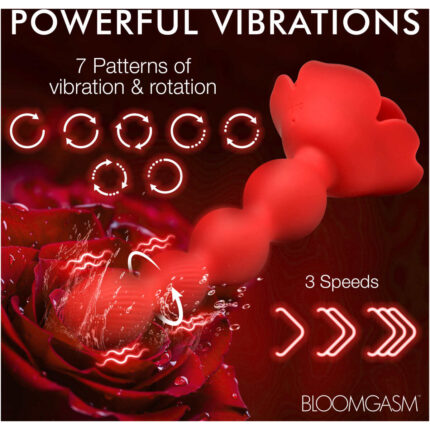 10X Rose Twirl Vibrating and Rotating Silicone Anal Beads - Image 6