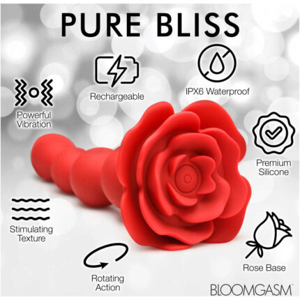 10X Rose Twirl Vibrating and Rotating Silicone Anal Beads - Image 5