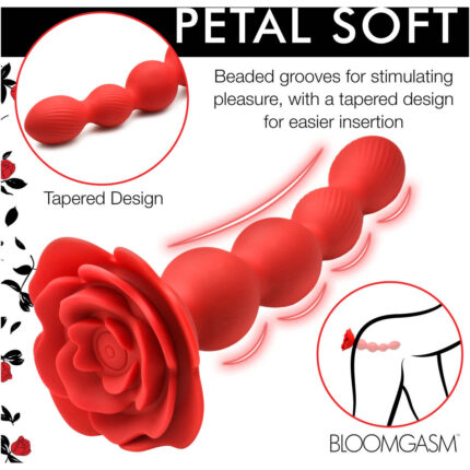 10X Rose Twirl Vibrating and Rotating Silicone Anal Beads - Image 7