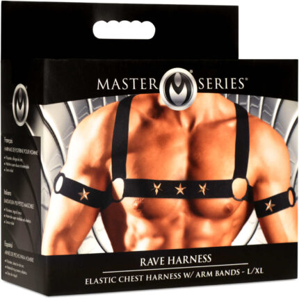 Rave Harness Elastic Chest Harness with Arm Bands - L/XL - Image 8