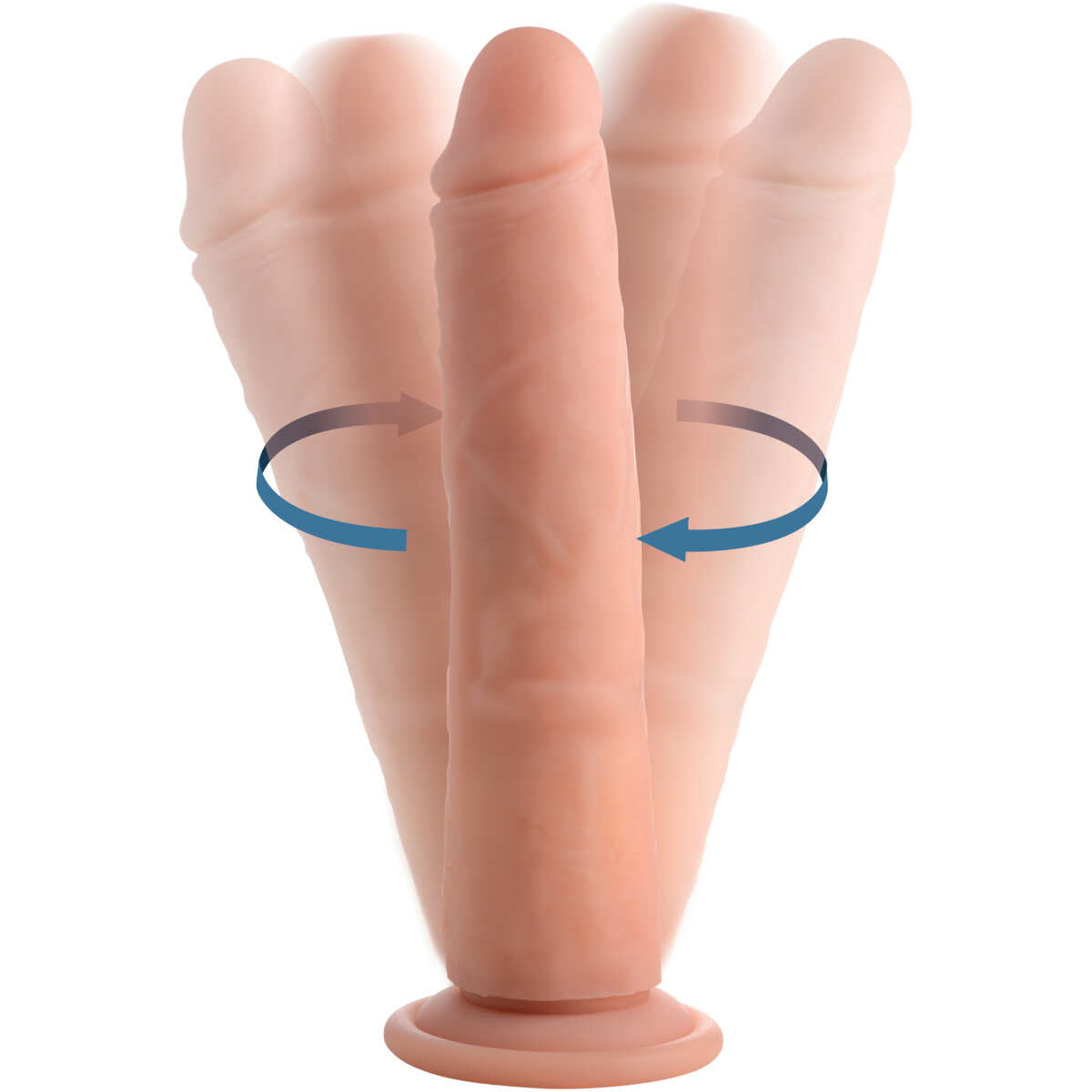 Vibrating and Rotating Remote Control Silicone Dildo - 8 Inch