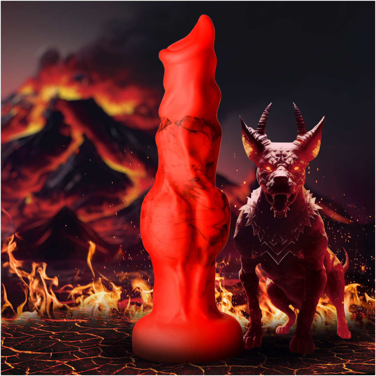 Fire Hound Silicone Dildo - Medium