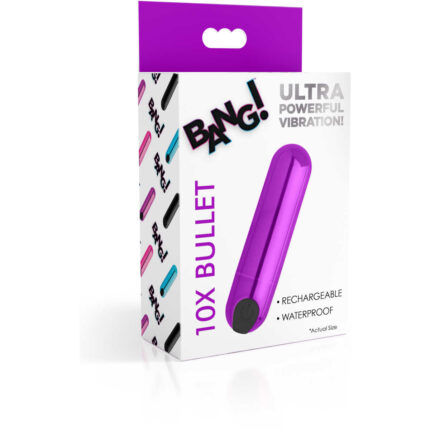 10X Rechargeable Vibrating Metallic Bullet - Purple - Image 9