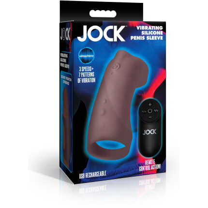 Vibrating Silicone Penis Sleeve - Dark - Image 6